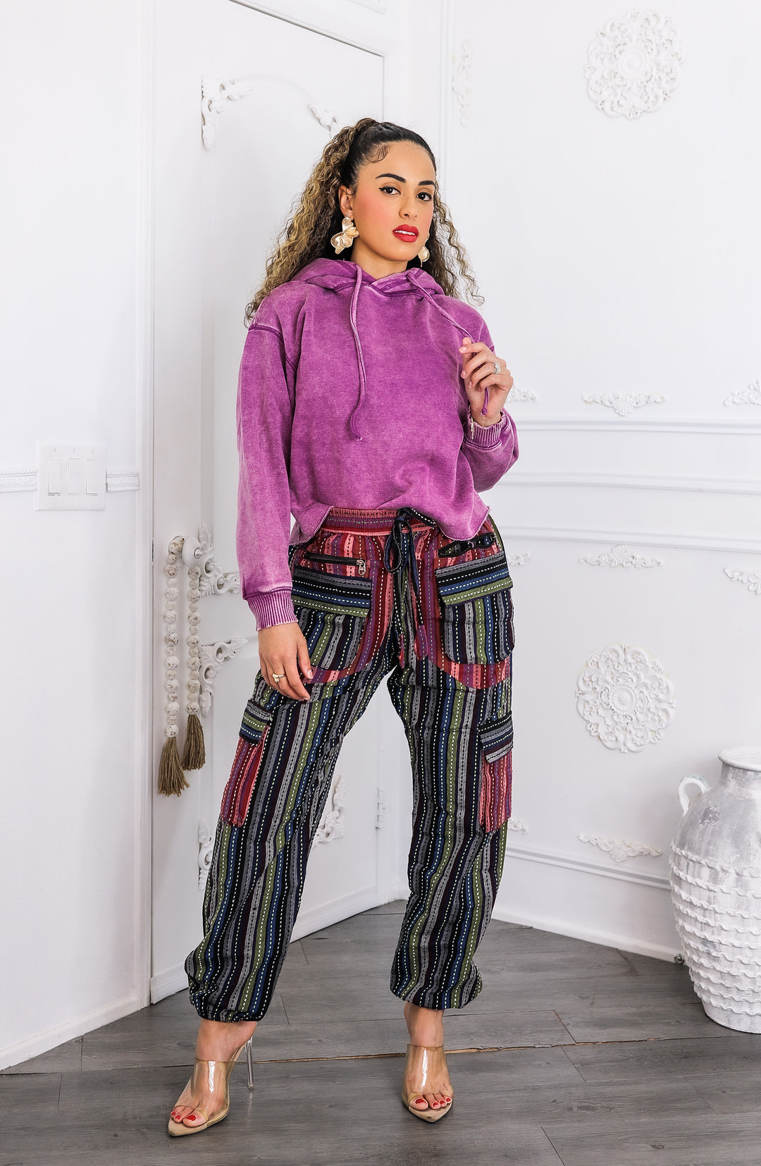 Vintage Wash Purple Hoodie – Relaxed Fit Pullover