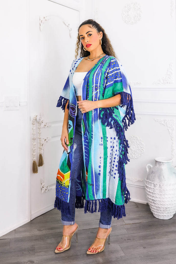 Art Revealed Fringe Kimono