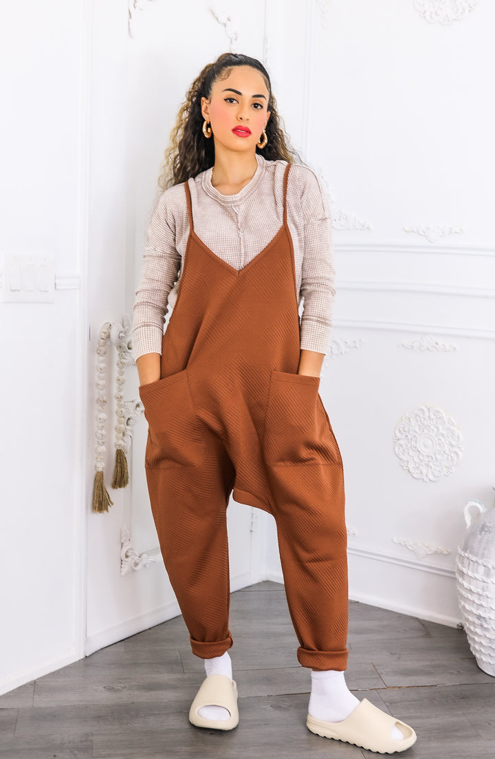 Textured Neutral Long Sleeve Top – Casual Waffle Knit Pullover
