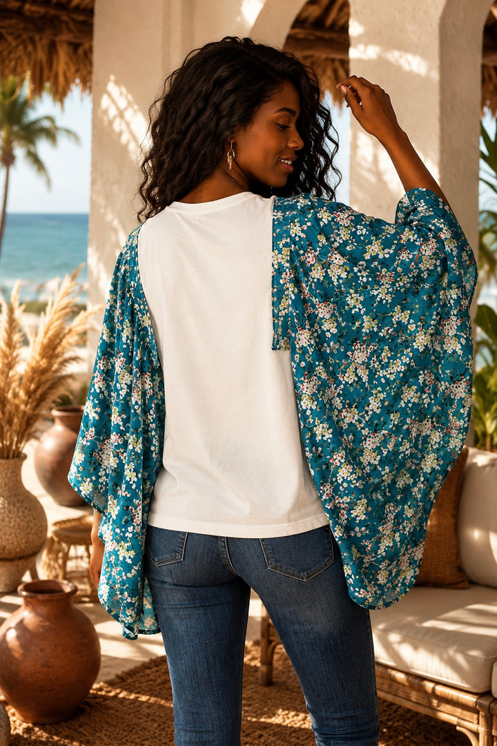 Floral Kimono Sleeve Top | Boho Boutique Blouse