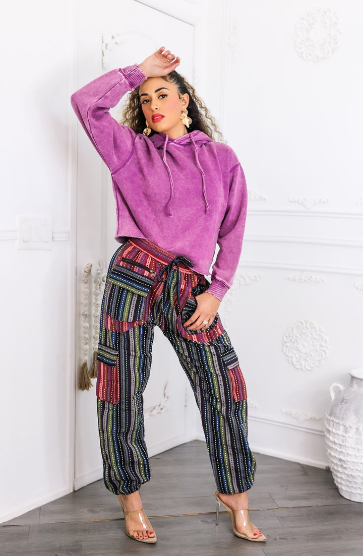 Vintage Wash Purple Hoodie – Relaxed Fit Pullover