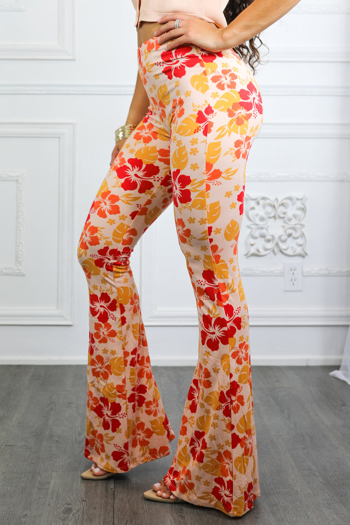 Hibiscus Floral Arrangement Bell Bottoms