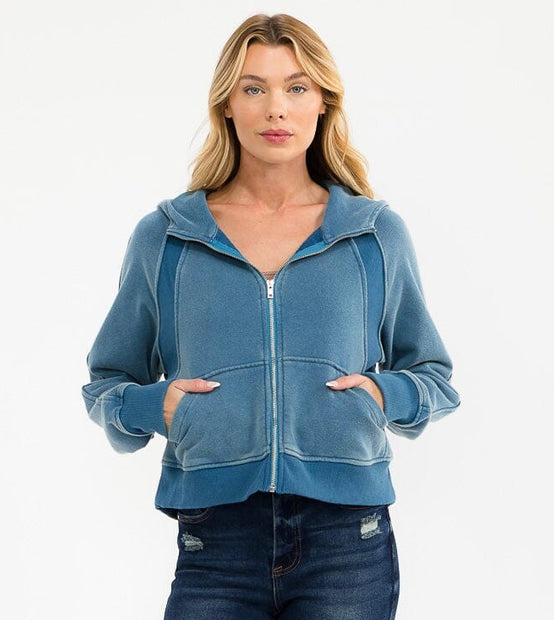 Canyon Vintage Cropped Zip Hoodie