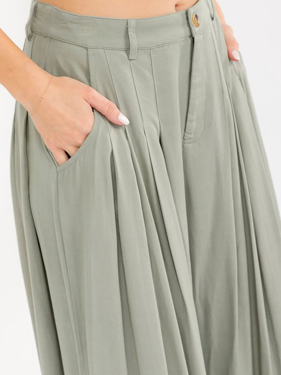 Sage Horizon Wide-Leg Palazzo Pants