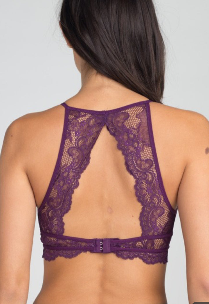 Lasting Impression High Neck Lace Bralette