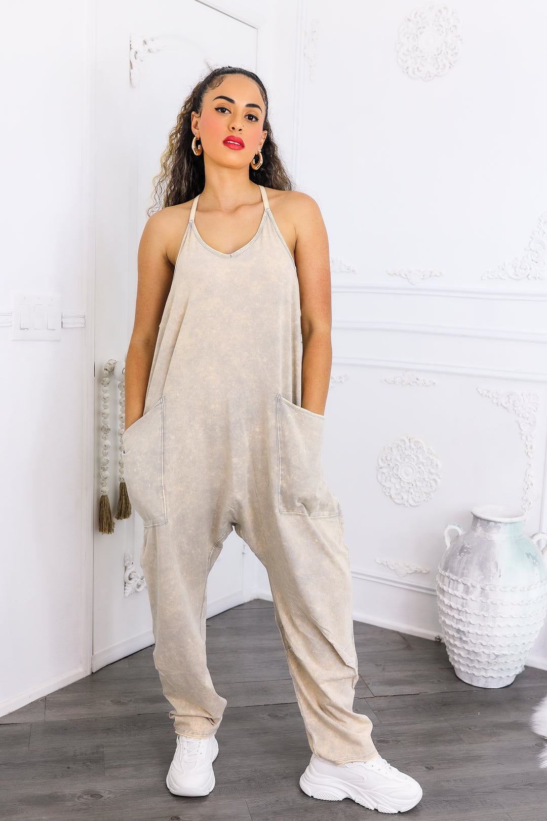 Mineral Wash Jumpsuit – Relaxed Fit Pocket Overalls
