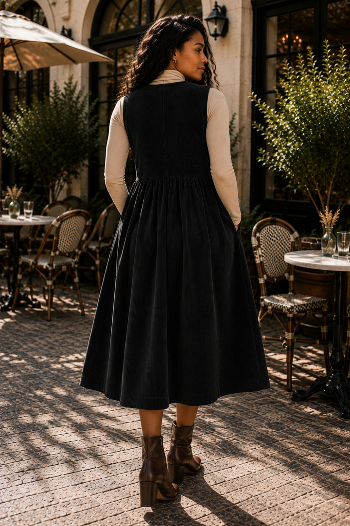 Corduroy Pocket Midi Dress
