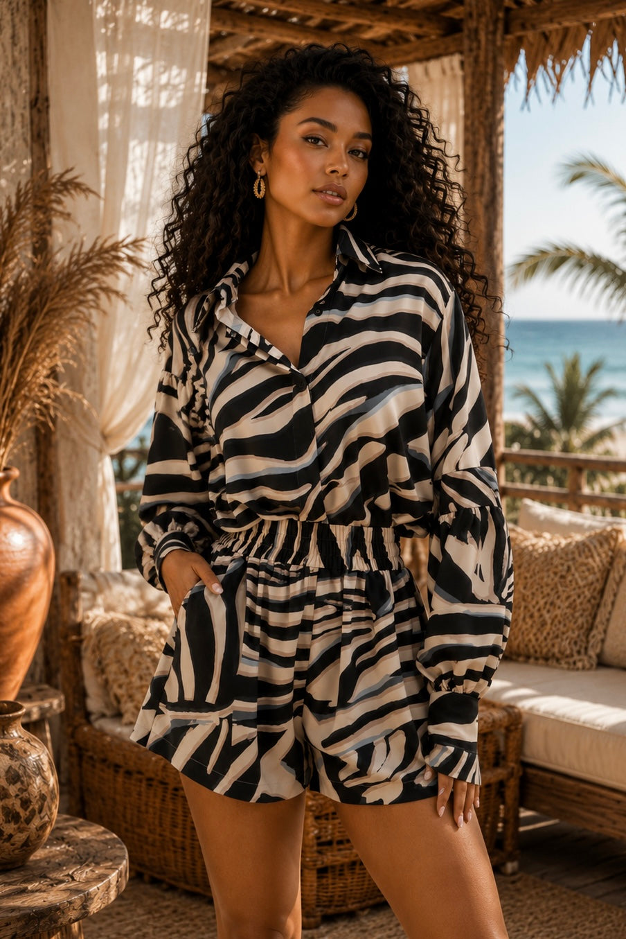 Wild Current Zebra Romper