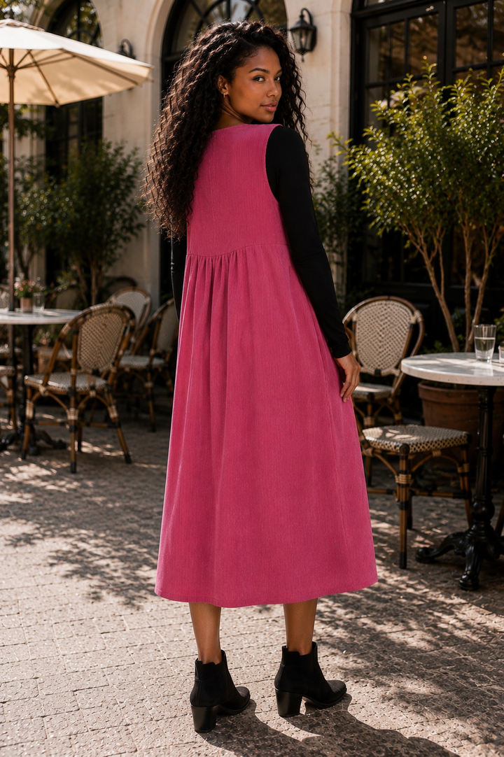 Corduroy Pocket Midi Dress