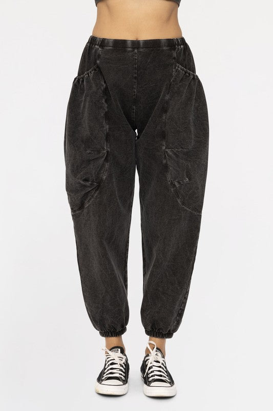 Harlow Mineral Wash Balloon Cargo Pants