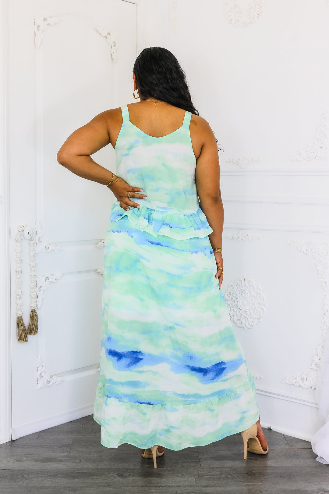 Ruffle High Low Maxi Dress