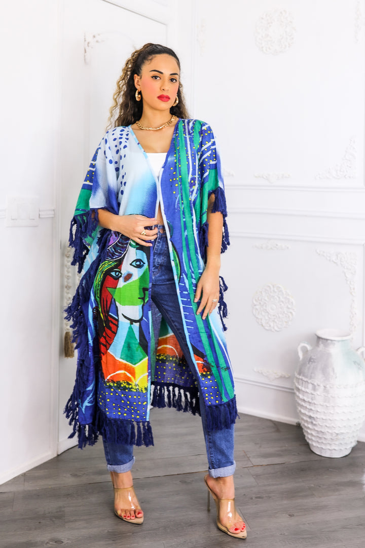 Art Revealed Fringe Kimono