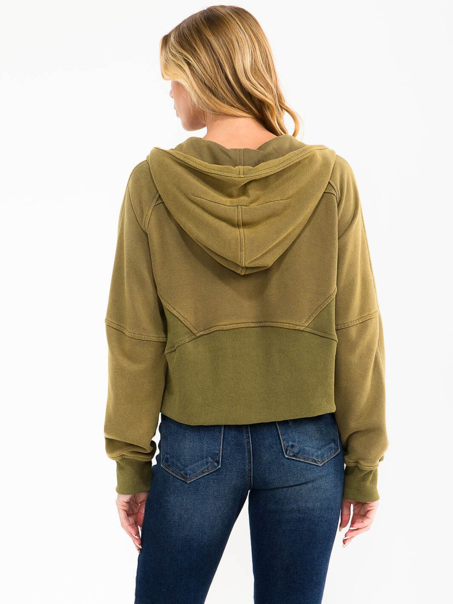 Canyon Vintage Cropped Zip Hoodie