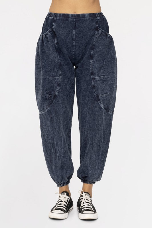 Harlow Mineral Wash Balloon Cargo Pants