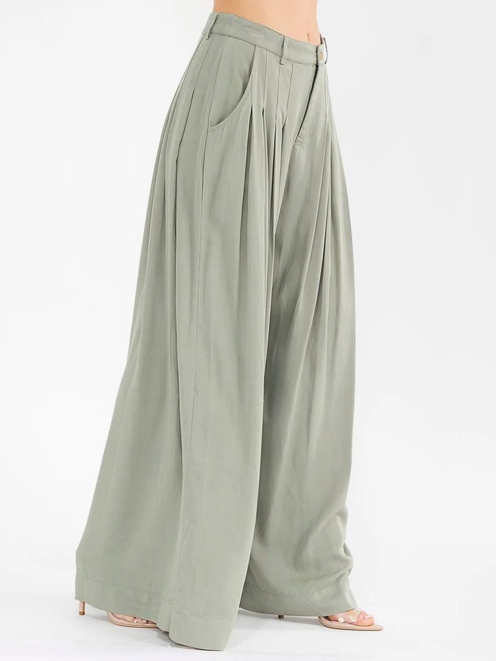 Sage Horizon Wide-Leg Palazzo Pants