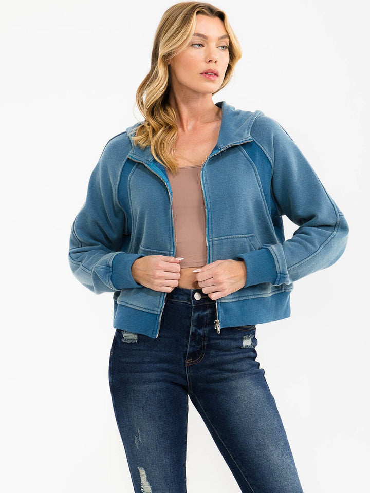 Canyon Vintage Cropped Zip Hoodie