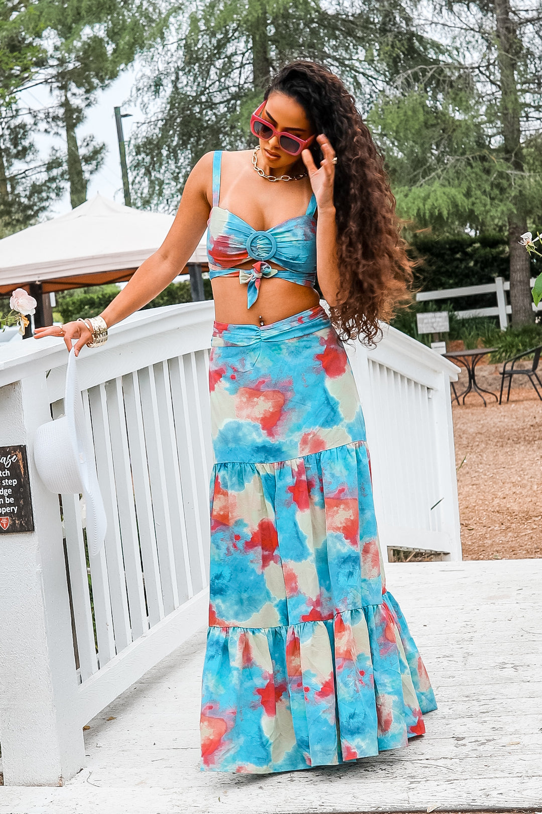 Miami Vibes Printed Maxi Skirt Set