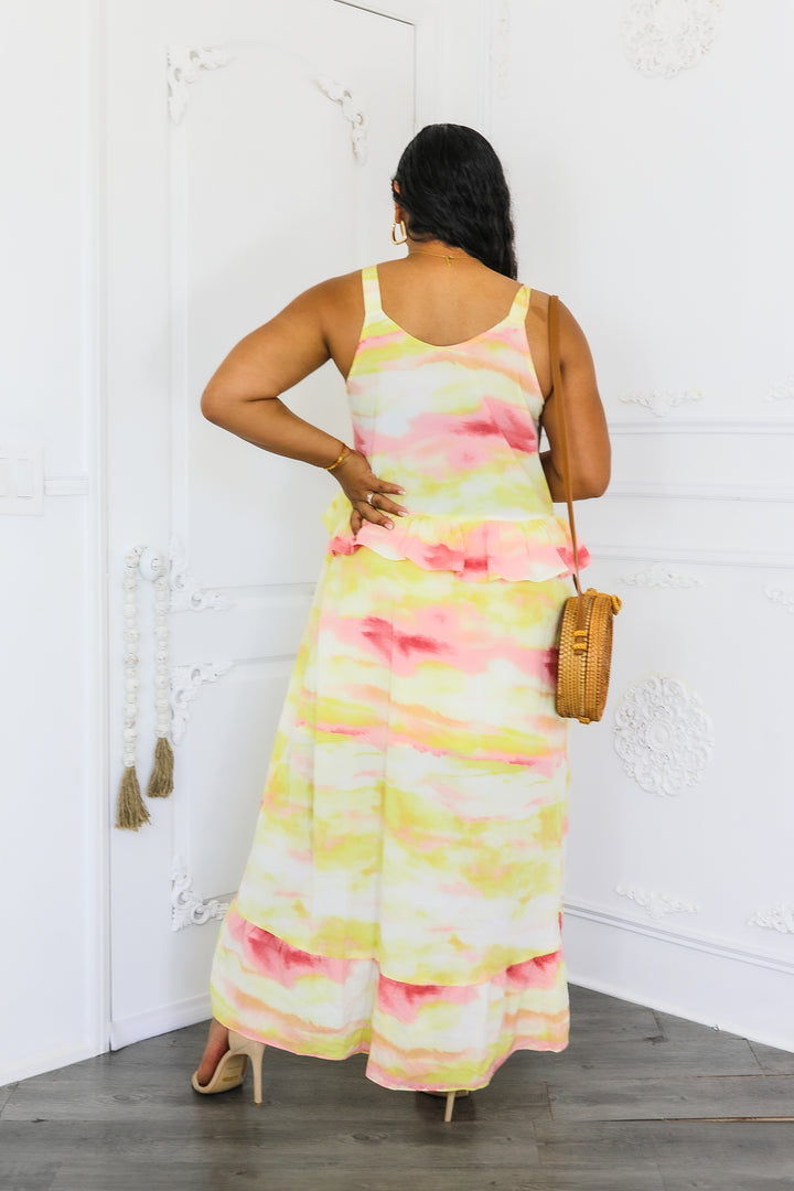 Ruffle High Low Maxi Dress