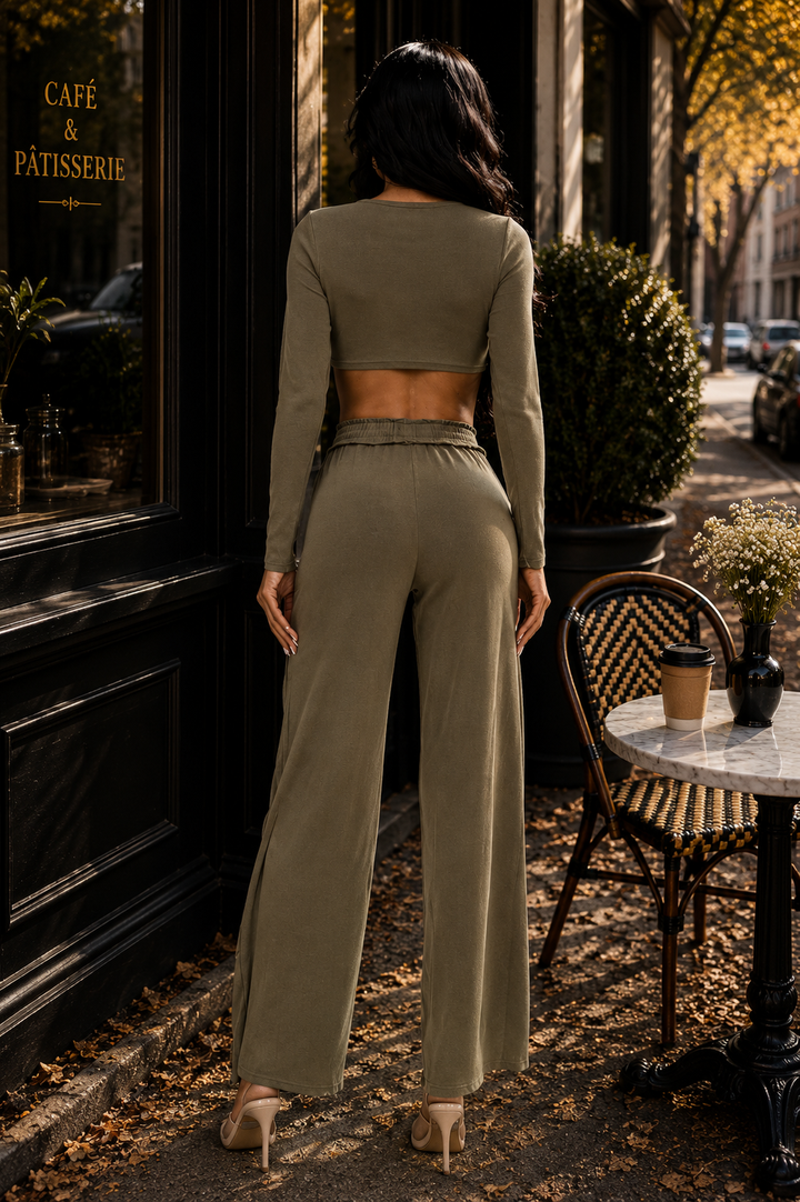 Sloane Mineral Wash Crop Top & Wide-Leg Pants Set