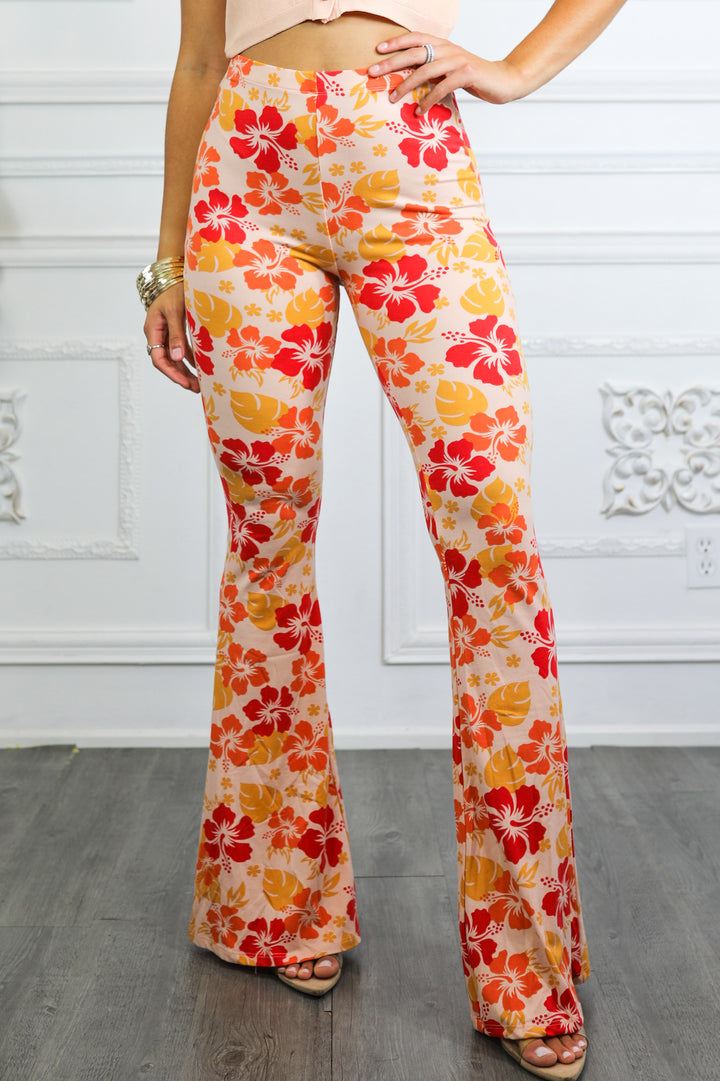 Hibiscus Floral Arrangement Bell Bottoms