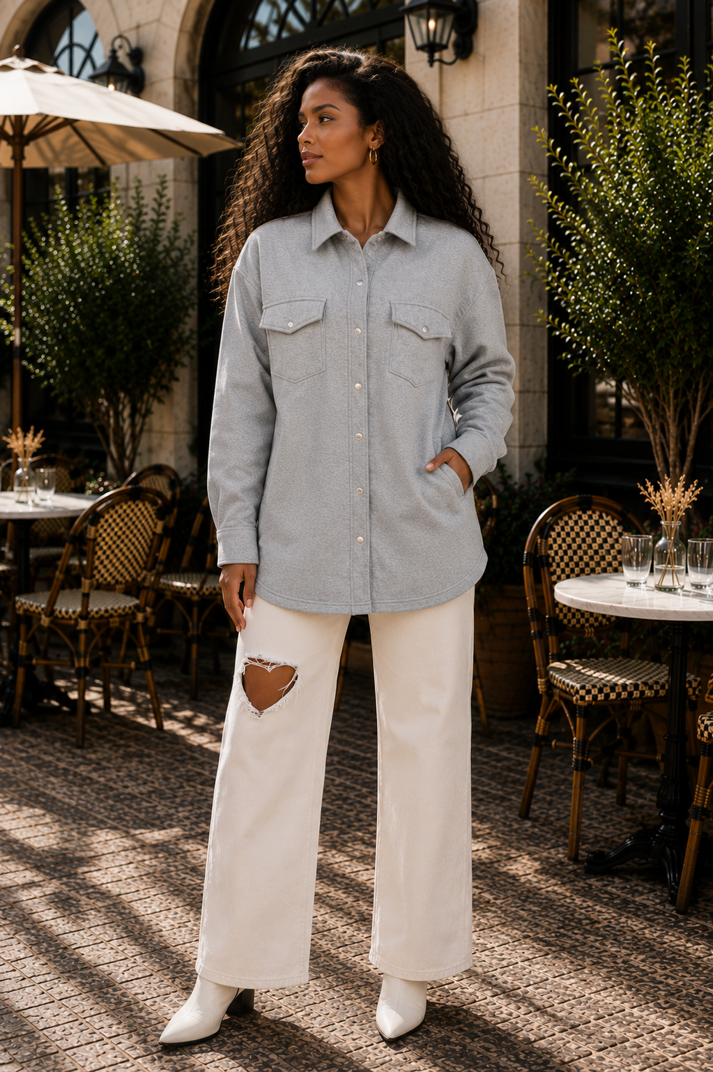 Willow Oversized Textured Button-Up Shacket