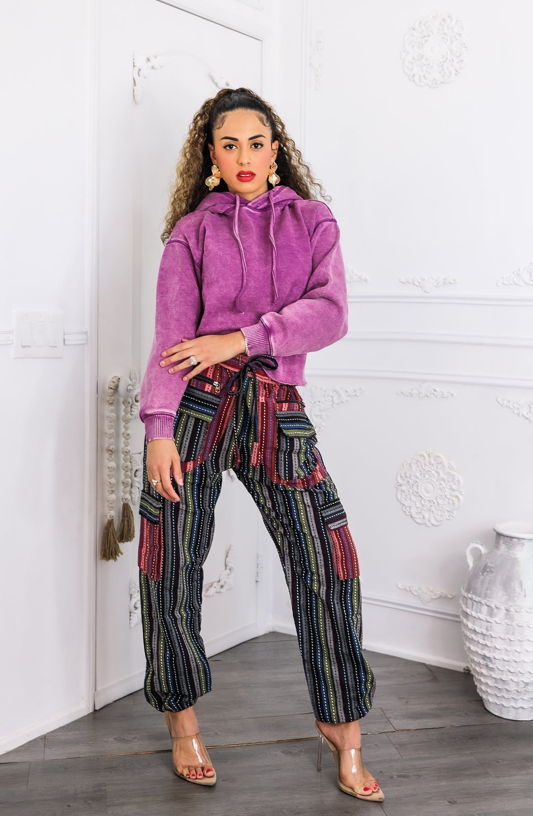 Vintage Wash Purple Hoodie – Relaxed Fit Pullover