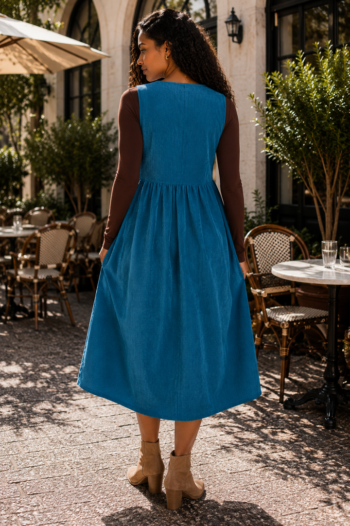 Corduroy Pocket Midi Dress