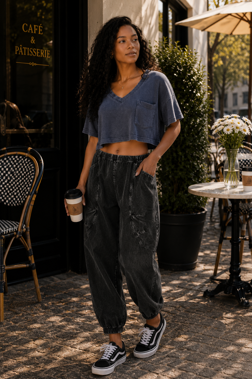 Harlow Mineral Wash Balloon Cargo Pants