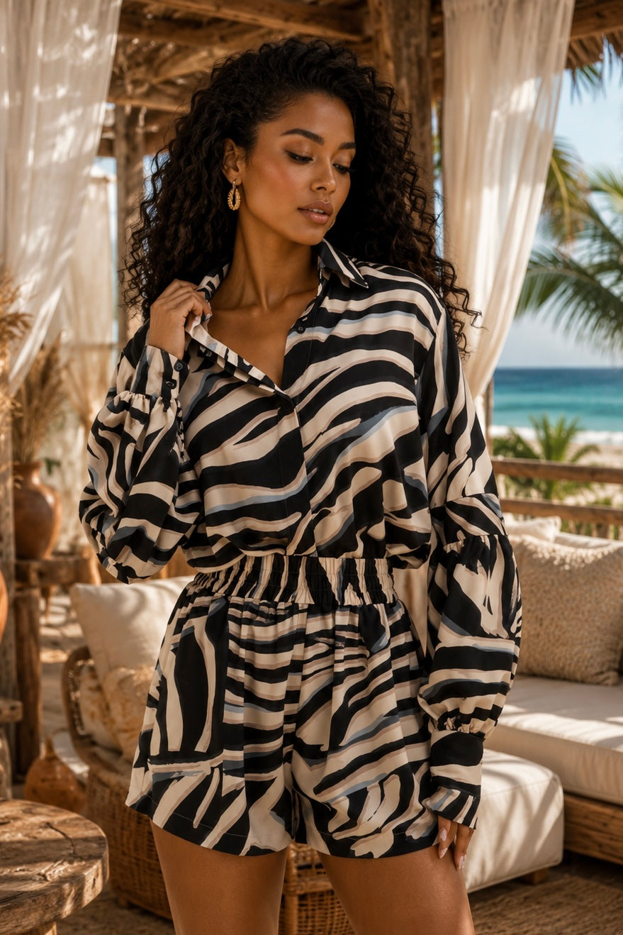 Wild Current Zebra Romper
