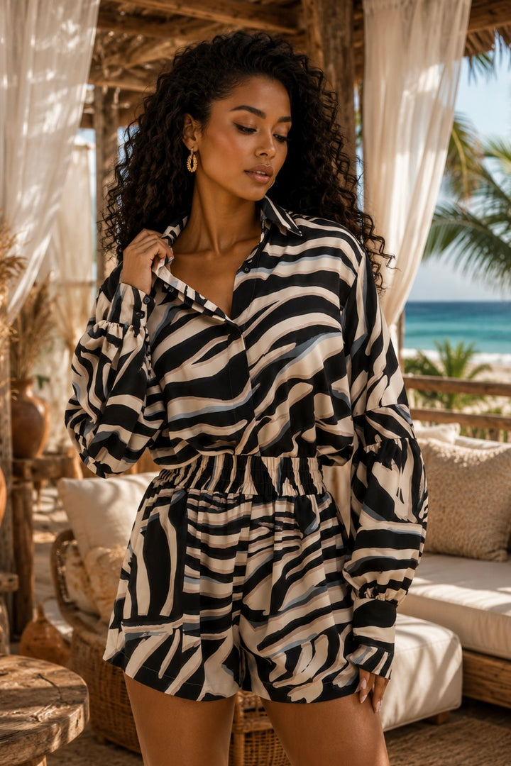 Wild Current Zebra Romper