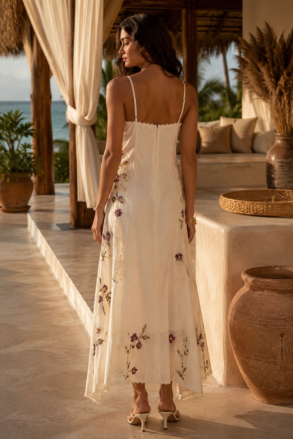 Wildflower Embroidered Boho Maxi Dress