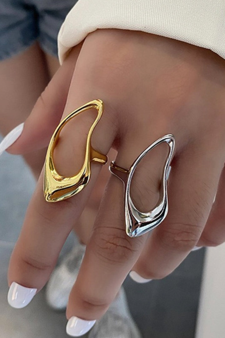 Sculpted Hollow Statement Ring – Gold & Silver Options