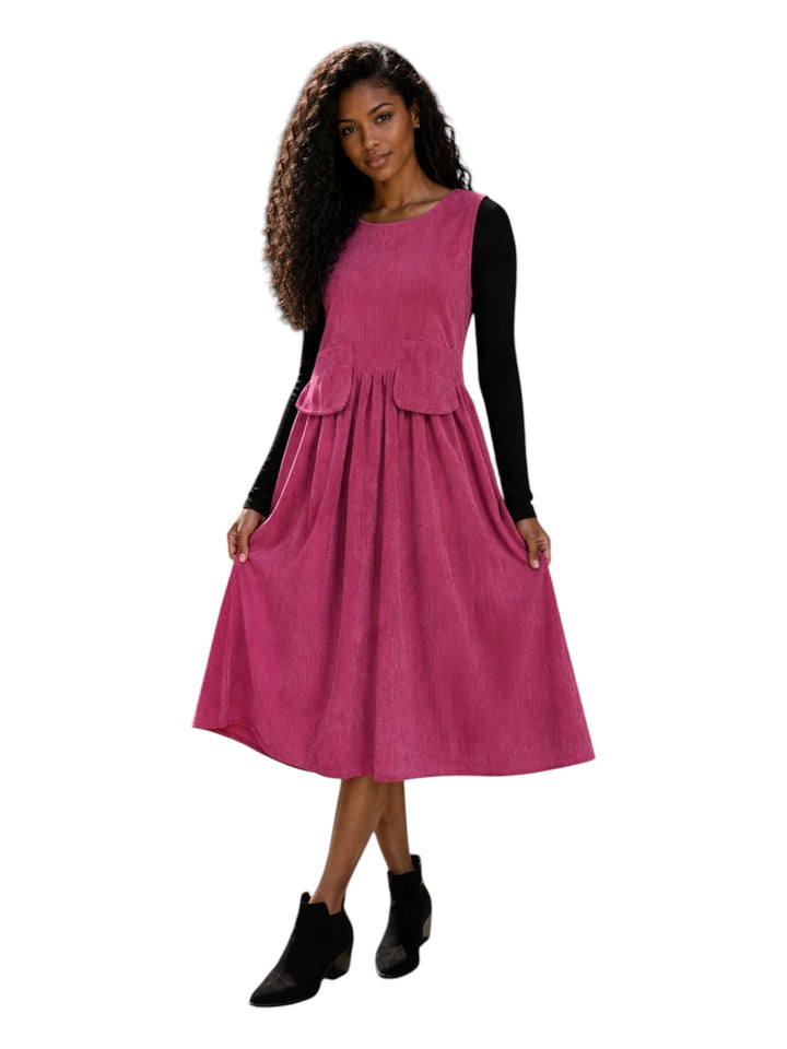 Corduroy Pocket Midi Dress