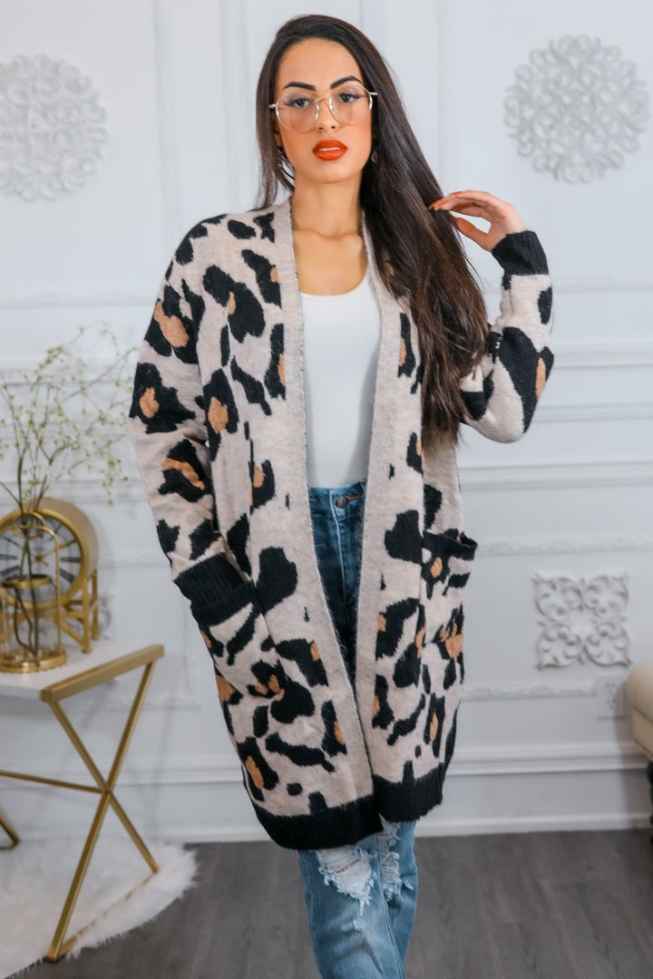 Spotted Animal Print Cardigan