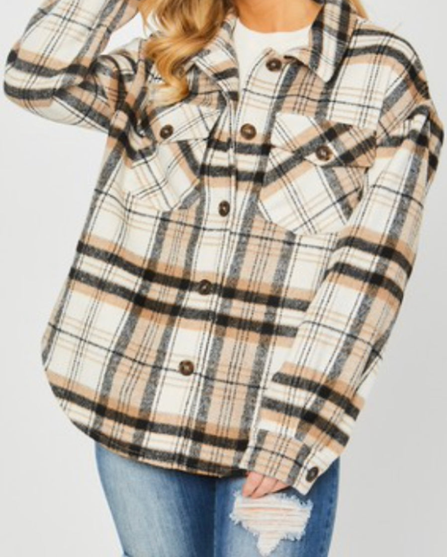 Plaid Bust Pocket Shacket