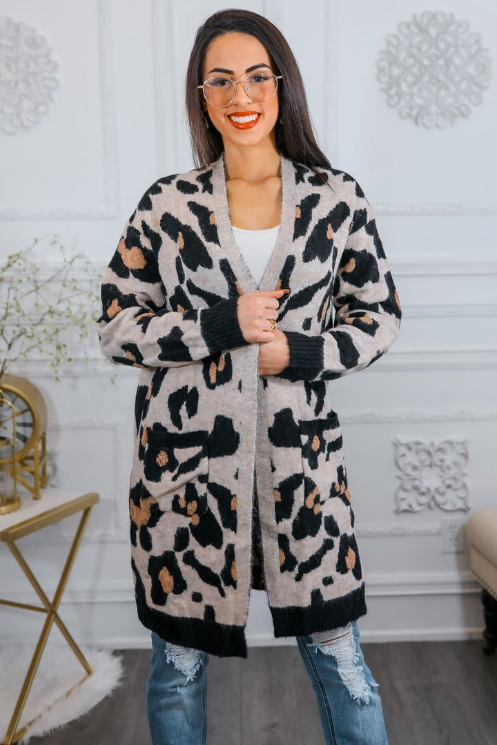 Spotted Animal Print Cardigan