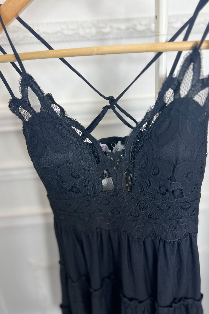 Bralette Crochet Lace Ruffle Cami Dress