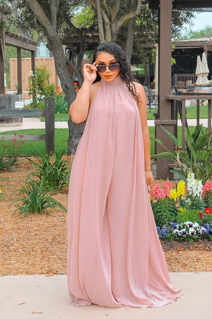 A Little Extra Wide Leg Halter Jumpsuit