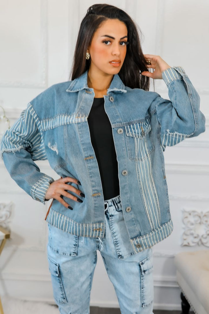 Unique Encounter Oversized Denim Jacket