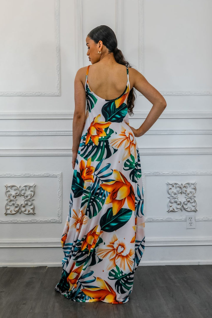 Paradise Island Flow Maxi Dress with Side Pockets