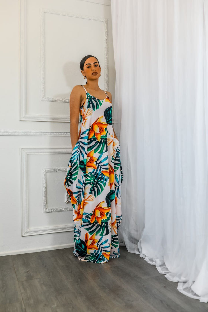 Paradise Island Flow Maxi Dress with Side Pockets