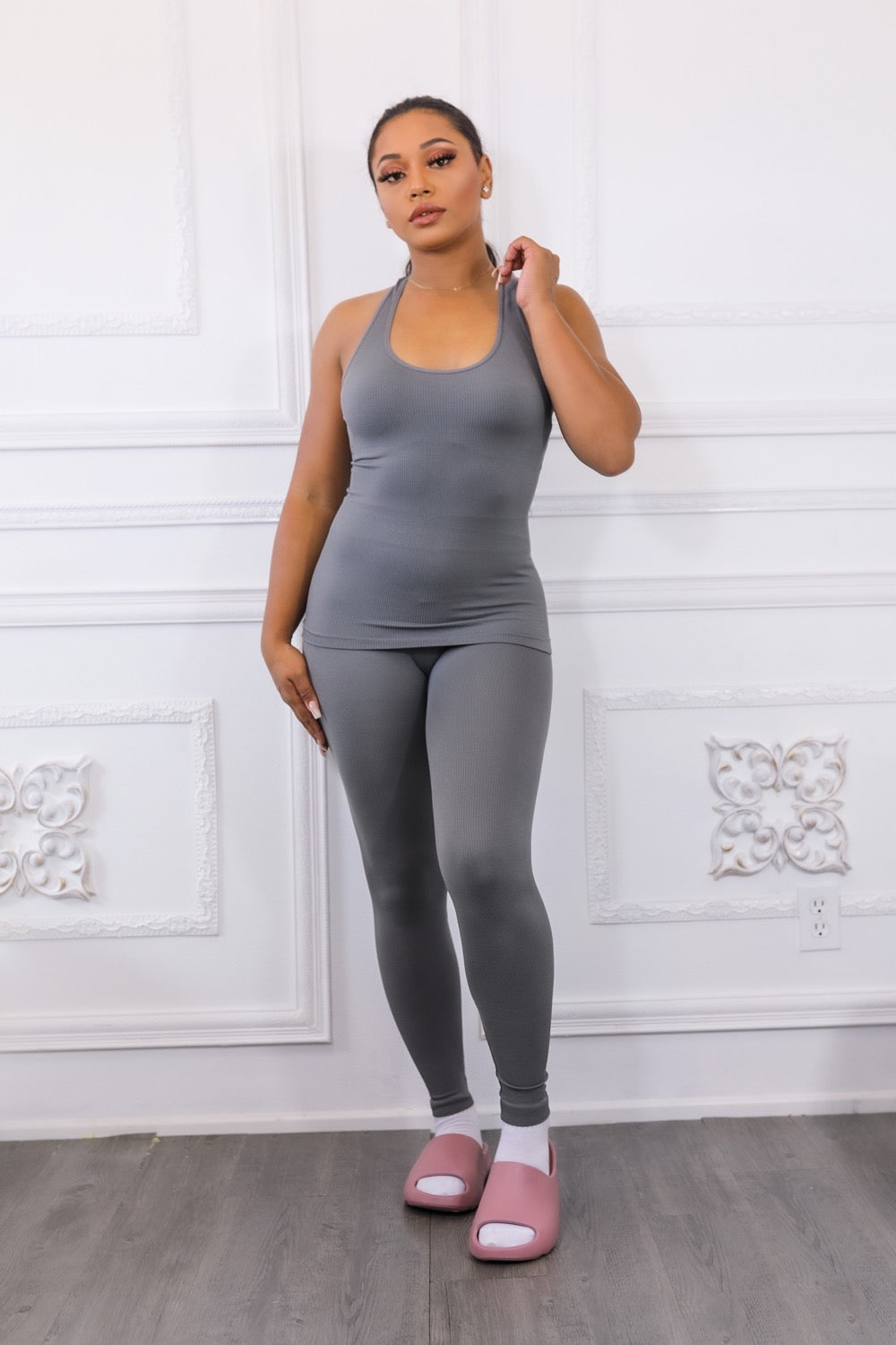 Chillax Ribbed Seamless Lounge Pant Set