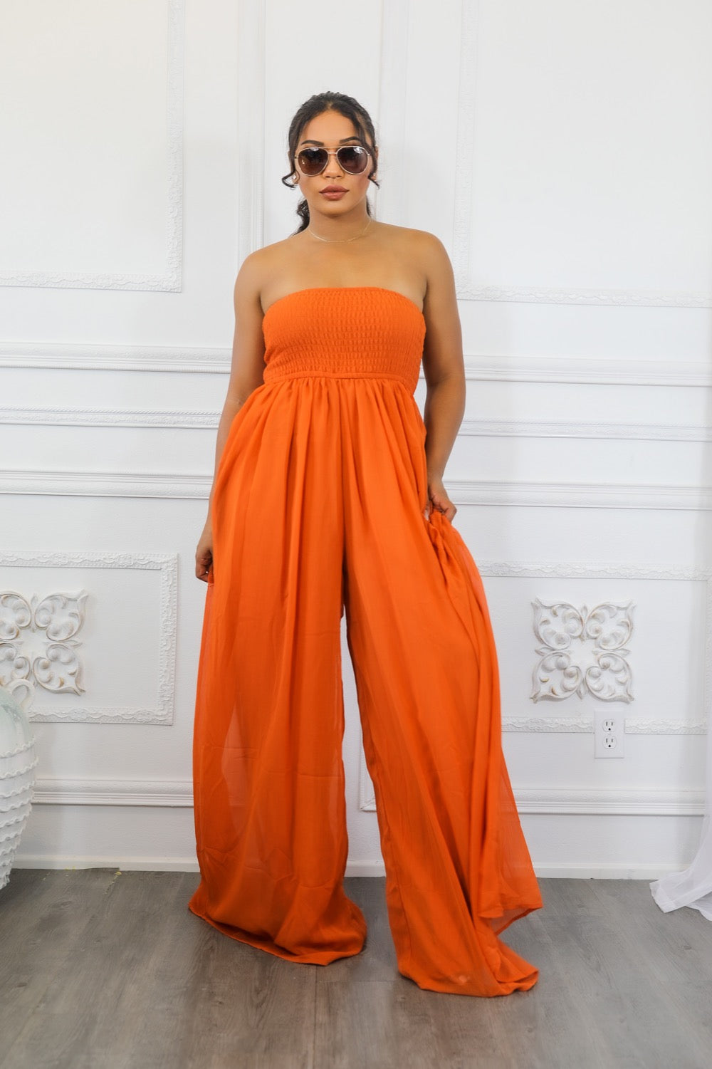 Cherish Me Wide Legged Tube Jumpsuit