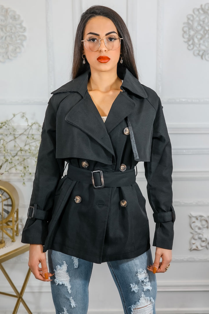 Mid Length Trench Coat Jacket