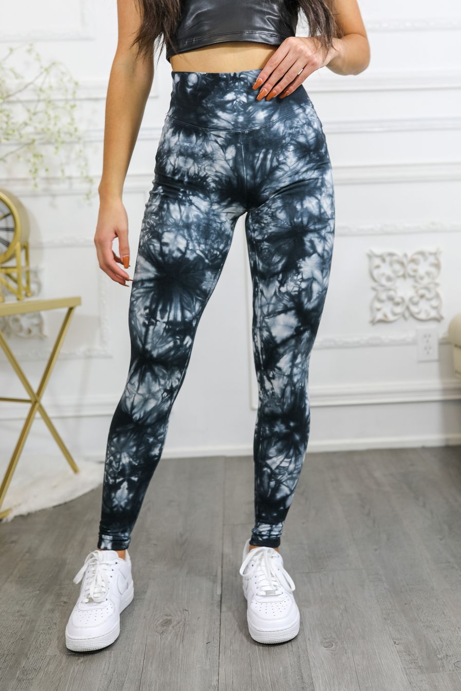 Tie Dye Wide Waistband High Quality Cotton Leggings