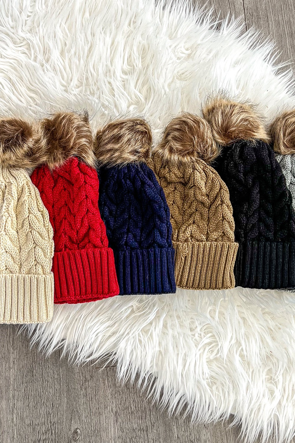 Top Fur Ball Beanie