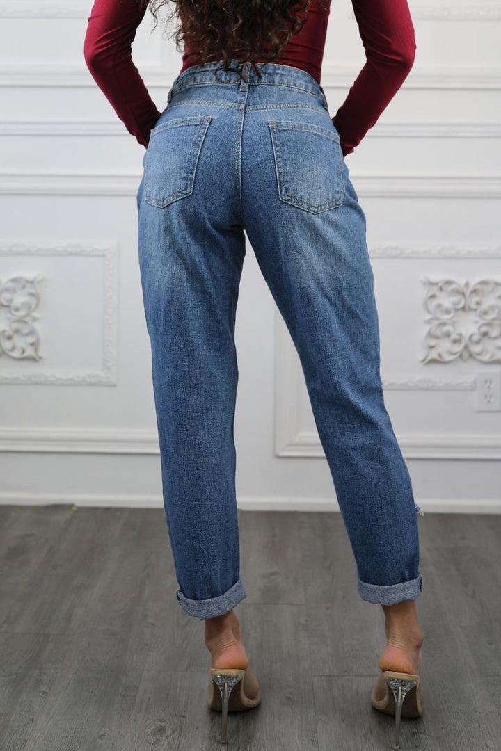 Destroyed and Ripped Maxed Out Boyfriend Jeans