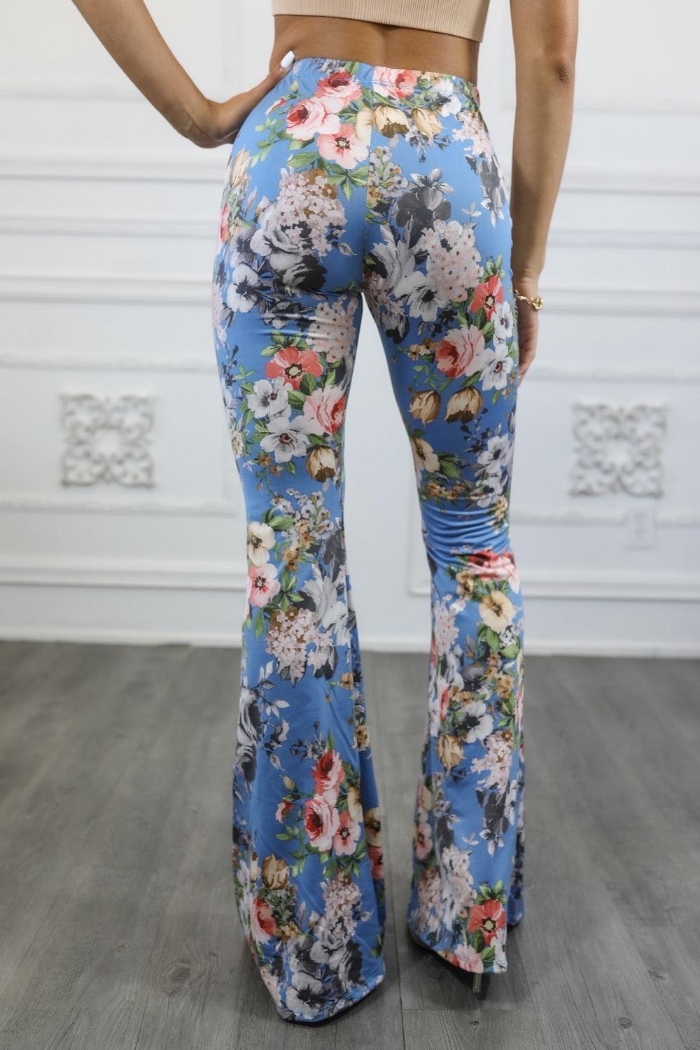 Floral Print Bell Bottom Pants